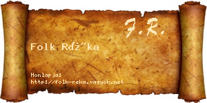 Folk Réka névjegykártya